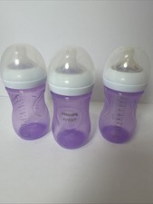 Philips Avent Natural Purple Baby Bottles 3 Complete Units 9 Oz