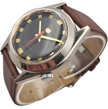 Aseikon 5  37mm 1980s  Belle Montre  Montre Vintage Mécanique Bracelet Cuir