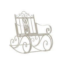 Fauteuil à Bascule DKD Home Decor Métal Aluminium Blanc [63 x 89 x 92 cm]