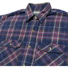Sugar Cane Heavy Flannel Shirt Navy Plaid Vintage Repro Men’s L Japan F/S