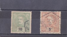 PORTUGAL 2 TIMBRES ANCIENS ROI CARLOS I de collection