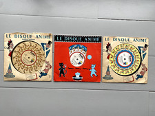 Lot de 3 disques animés Teddy-Comptines-Teppaz Années 60-Miroir magique