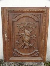 - ANCIENNE PORTE CHENE MASSIF DECOR SCENE DE CHASSE en EPAISSEUR LIEVRE