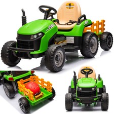 Tracteur / / Bulldog avec remorque Voiture pour enfants Télécommandé Vert