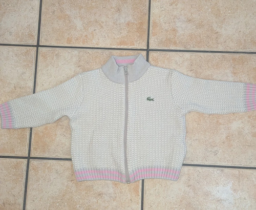 Gilet zippé maille lacoste - gilet,