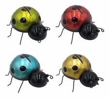 Décoration Coccinelle En Métal Figurine Décorative De Jardin 16,5x17,5cm