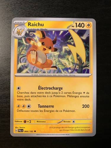 Carte pokémon unco raichu - pokémon,