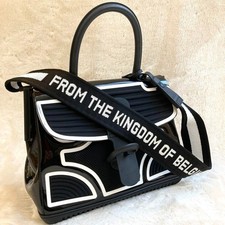 DELVAUX Brillant MM The Champion Shoulder Hand Bag Black White Japan Authentic