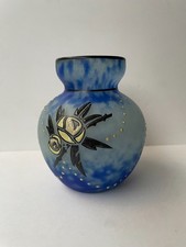 Vase en verre Art deco signé