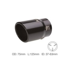 Embout de pot d’échappement universel inox noir rond Simoni Racing TRX/21