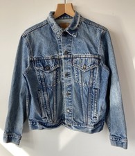 Men’s Vintage Levis Jacket 40 Blue Denim Trucker Jacket 70506-0216 Distressed