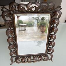 Miroir à poser « Art Nouveau » - Cadre bronze Verre biseauté Haut. 35 Cm