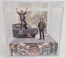 Supernatural Dean/Sam "Eye of the Tiger" TV Show Handmade 3D Diorama Cube Fanart