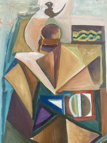 Peinture huile sur papier - sur,