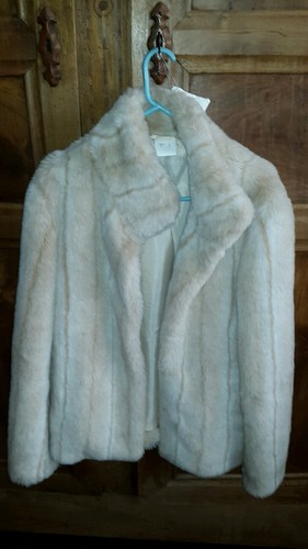 Veste fausse fourrure beige