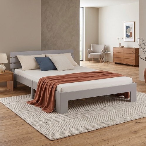 Lit double bois futon 120x200 - bois,