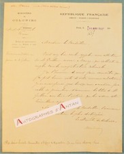 ● Albert DECRAIS Minister Colonies Cricket lawyer Nancy Bordeaux letter 1902