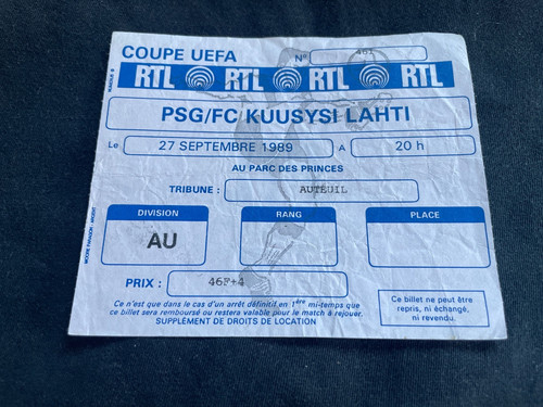 Ticket billet match psg - ticket/billet, /
