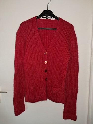 Veste pull rouge - pull, 100%