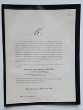 Hubin Allais FAIRE PART Davoult LEHIDEUX Besnerais Coene Loysel Genoin 1884