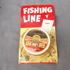St. Clair Caster Michigan Fishing Line on Card John BIEWER 25lbs 50Yrds Vintage