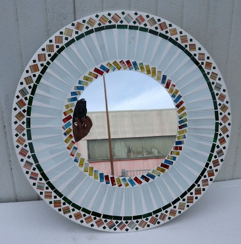 Miroir bois mosaïque - en,