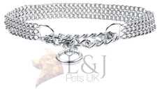 Semi Choke / Check Collar Chrome Chain 2 & 3 Rows All sizes Dog Control 