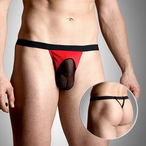 Jockstrap noir rouge 4494 - ou,