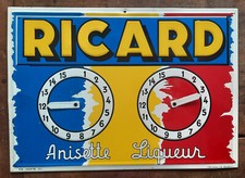 Antique Tole plate petanque counter RICARD ball competition marseille 45x32cm