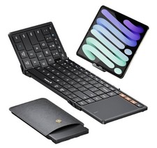 ProtoArc XK01 TP Full Foldable Wireless Keyboard W/Touchpad Black New Open Box
