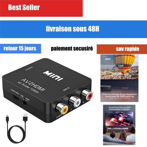 Convertisseur rca vers - rca, hdmi