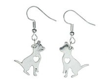 Chiot Boucles D'Oreilles Miniblings Chien Cœur Jack Russell Terrier Acier Inox