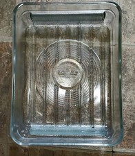 Vintage Rare Ridged Frigidaire Refrigerator Glass Drawer 5858826 EXCELLENT 