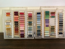Huge Lot 87 Gutermann, Sulky, Mettler Thread Spools in Sulky Case