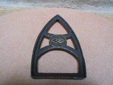 Porte Fer à Repasser Ancien en Fonte bleu émaillé