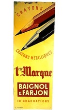 BAIGNOL & FARJON Metal Plate Advertising Colors Metal Pencils 1940 RARE
