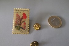 NEW HAMPSHIRE USA 20C Bird FINCH Postage Stamp Badge Pin S Pin