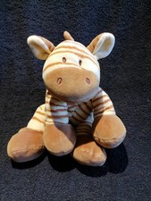 Doudou peluche zèbre beige