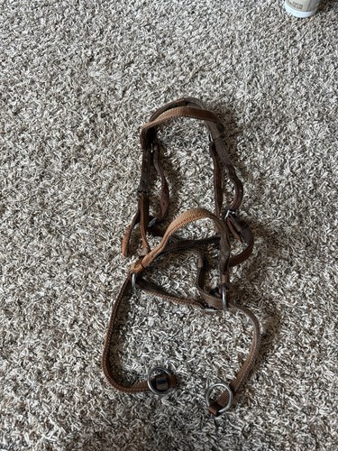 Bitless nylon bridle - nylon, brown
