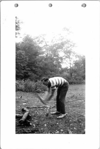 1941 handsome man chopping - 1941,
