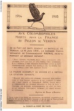 ARNP3-0188-MILITARY - avx pigeon fanciers dead for France - to the pigeon of v