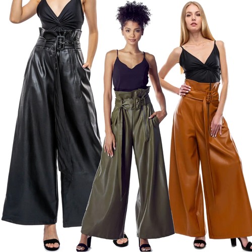 Women eco leather trousers - women's, eco-leather