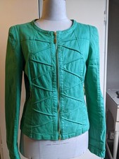 VESTE TISSU COTON VERT T . 40