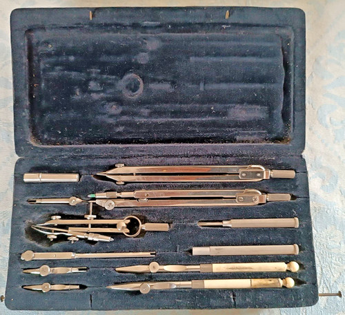 Ancienne boite compas - boite, de