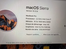 MacBook Pro 15 Fin 2013 SSD 128 , Batterie Hs