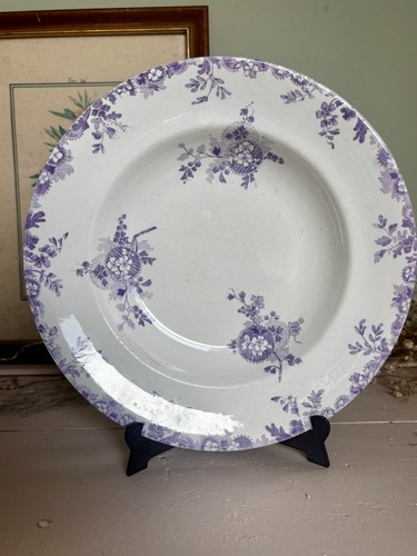 Assiette creuse ancienne terre - assiette,