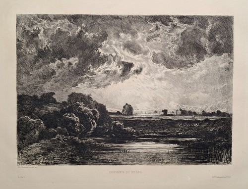Gravure chauvel paysage - chauvel,, du
