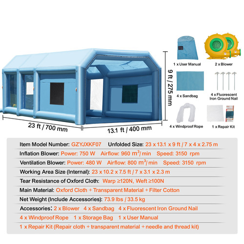 Cabine peinture gonflable - peinture,