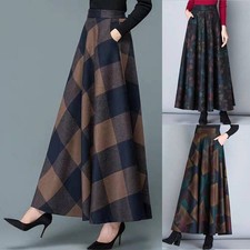 Maxi Jupe longue Rétro Femmes Vintage Soirée Cocktail Fête Hiver Automne
