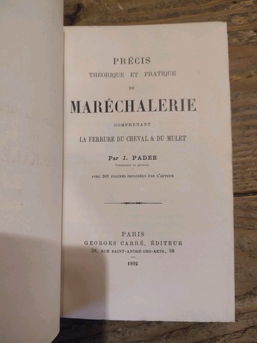 Maréchalerie pader 1892 - maréchalerie,